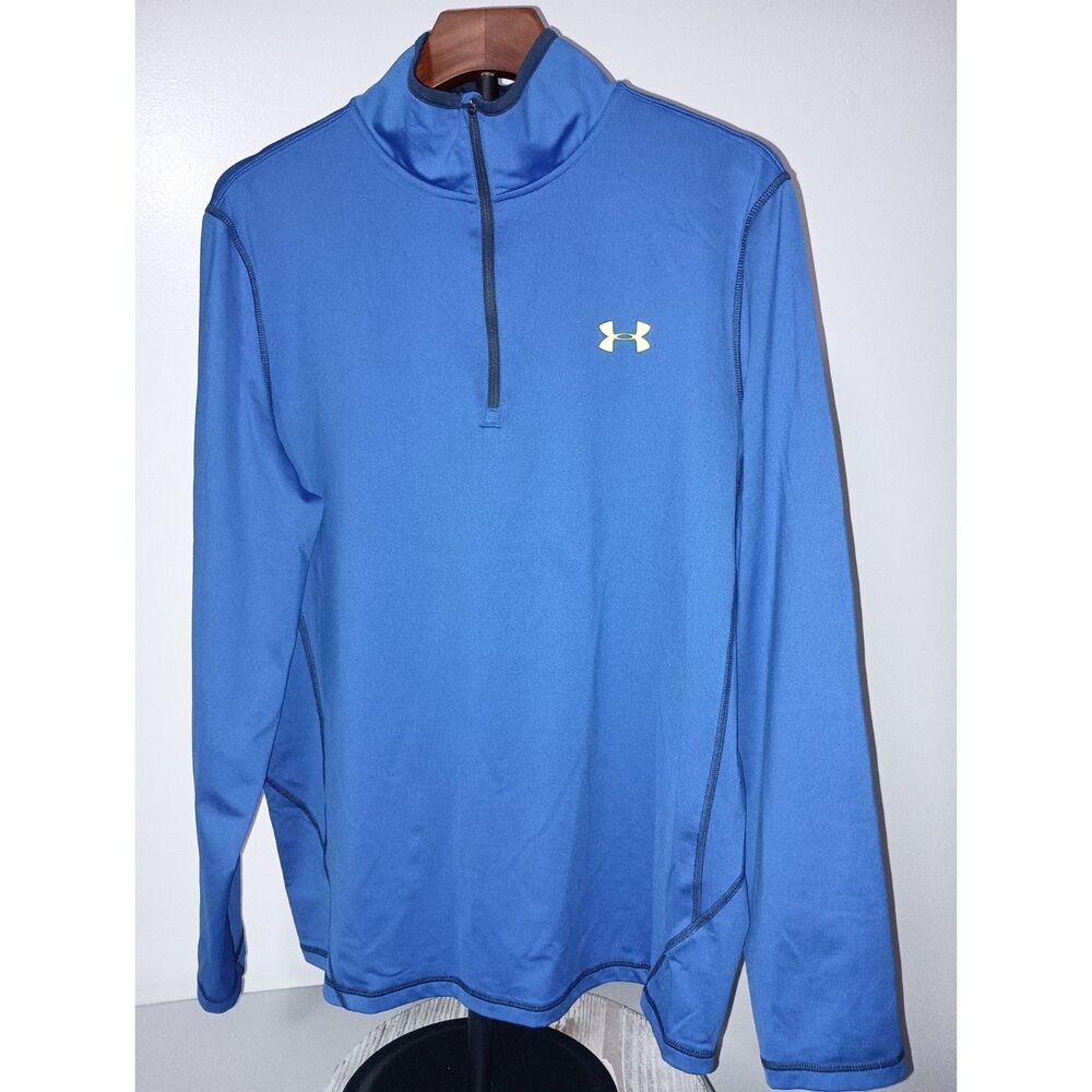 UNDER ARMOUR:  Royal Blue 1/4 Zip Sweatshirt (Loose/ColdGear), Men Size L